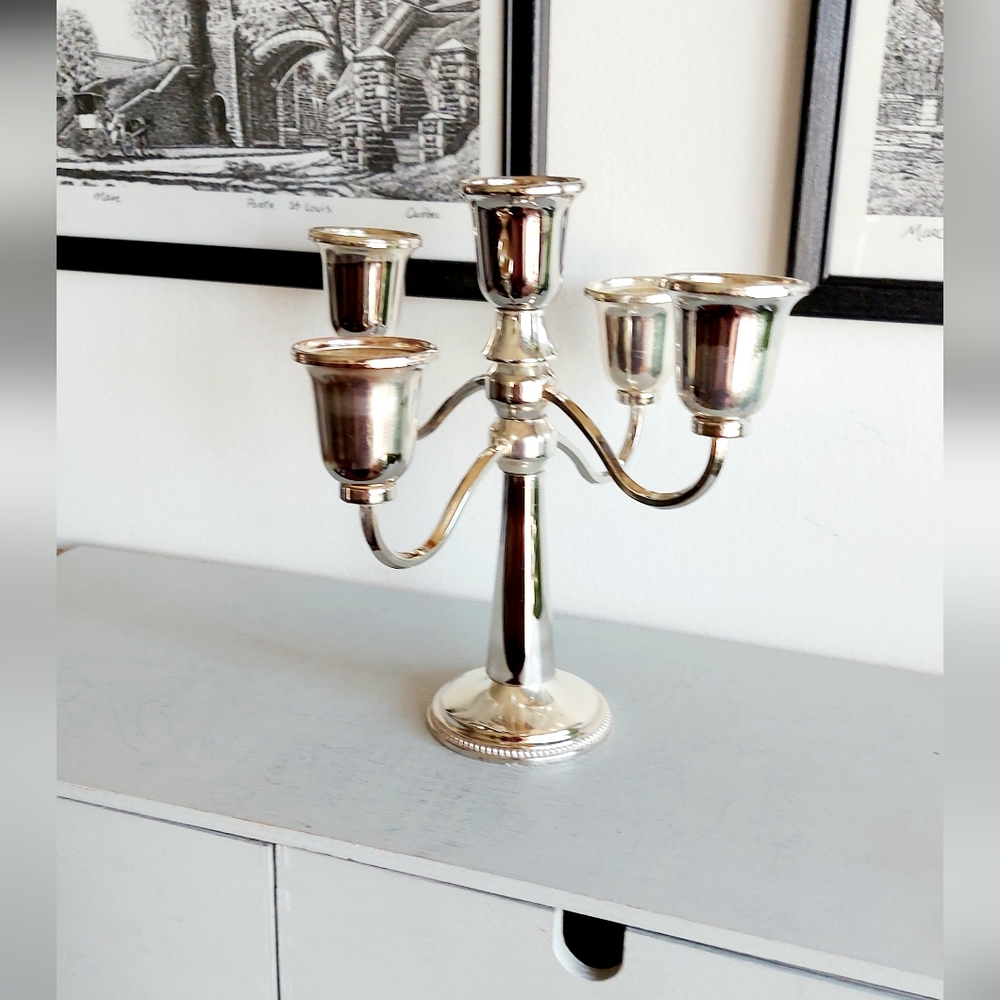 Vintage 5-branch candlestick silver plated